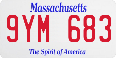 MA license plate 9YM683
