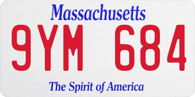 MA license plate 9YM684