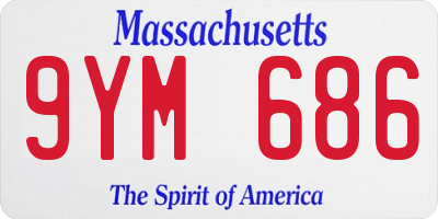 MA license plate 9YM686