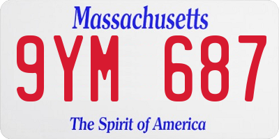 MA license plate 9YM687