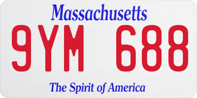 MA license plate 9YM688