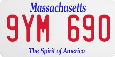 MA license plate 9YM690