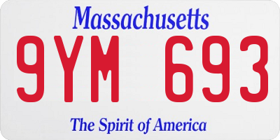 MA license plate 9YM693