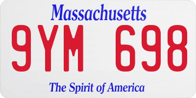 MA license plate 9YM698