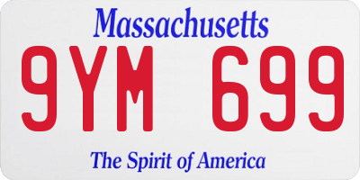MA license plate 9YM699