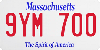 MA license plate 9YM700