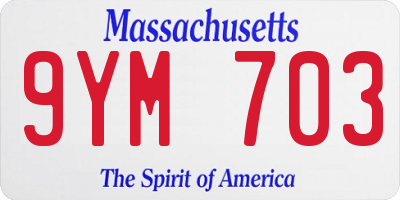 MA license plate 9YM703