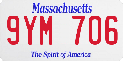 MA license plate 9YM706