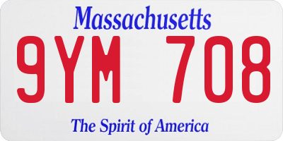 MA license plate 9YM708