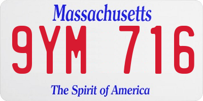 MA license plate 9YM716