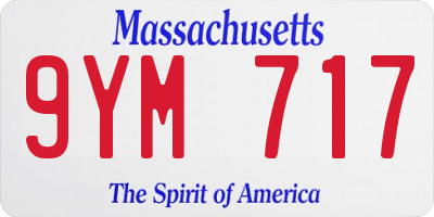 MA license plate 9YM717