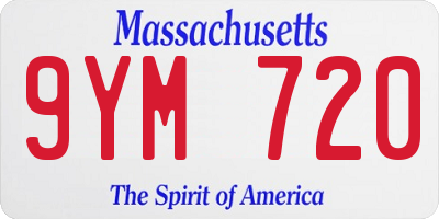 MA license plate 9YM720