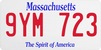 MA license plate 9YM723
