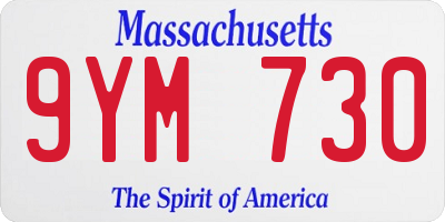 MA license plate 9YM730