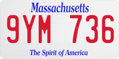 MA license plate 9YM736