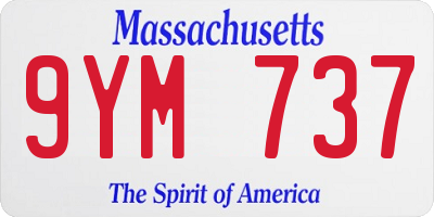 MA license plate 9YM737