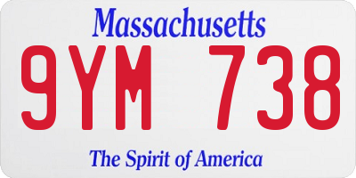 MA license plate 9YM738