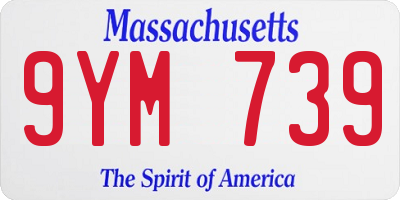 MA license plate 9YM739