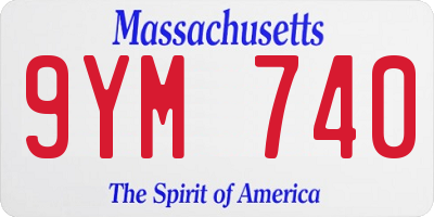 MA license plate 9YM740