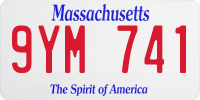 MA license plate 9YM741