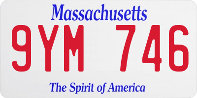 MA license plate 9YM746