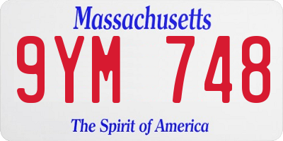 MA license plate 9YM748