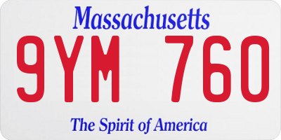 MA license plate 9YM760