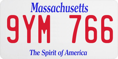 MA license plate 9YM766