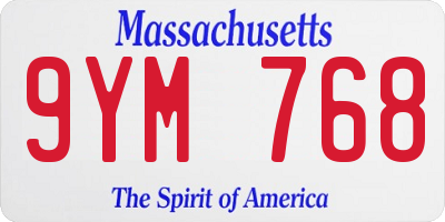 MA license plate 9YM768