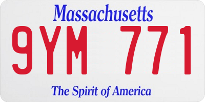 MA license plate 9YM771