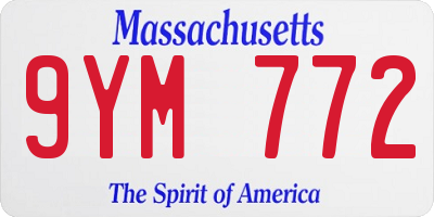 MA license plate 9YM772