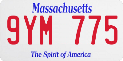 MA license plate 9YM775