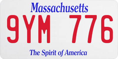 MA license plate 9YM776