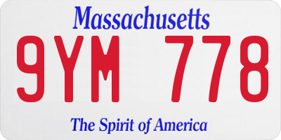 MA license plate 9YM778