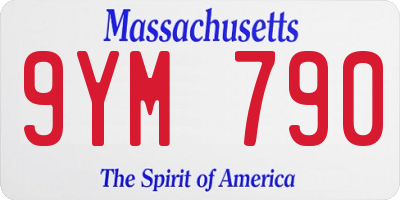 MA license plate 9YM790