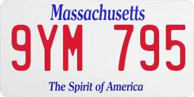 MA license plate 9YM795