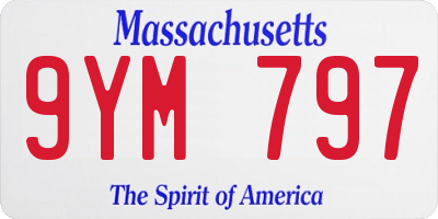 MA license plate 9YM797