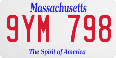 MA license plate 9YM798