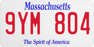 MA license plate 9YM804