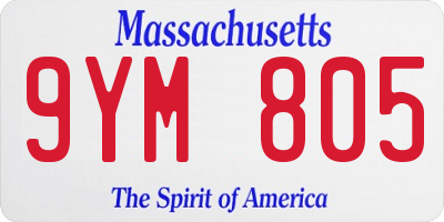 MA license plate 9YM805