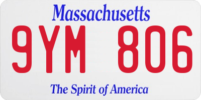 MA license plate 9YM806