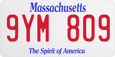 MA license plate 9YM809