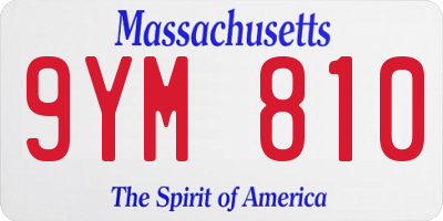 MA license plate 9YM810