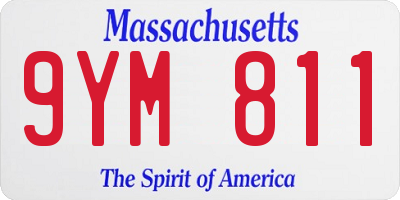 MA license plate 9YM811