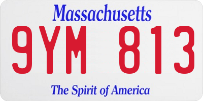 MA license plate 9YM813