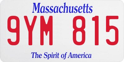 MA license plate 9YM815