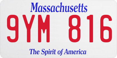 MA license plate 9YM816