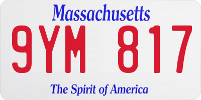 MA license plate 9YM817