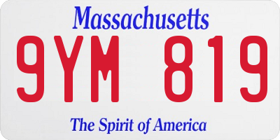 MA license plate 9YM819