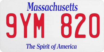 MA license plate 9YM820